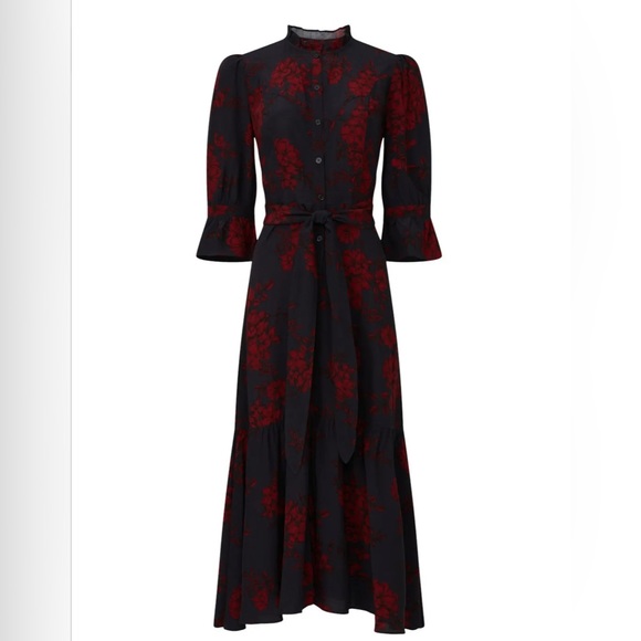 Marissa Webb Collective Navy Floral Shirtdress, size 2 - Picture 2 of 13